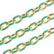 YOUBEIYEE 1 Yard Blue Enamel Paperclip Chains for Jewelry Making Gold Plated Aluminum Jewelry Making Chain Bulks with Jump Rings and Lobster Clasp...