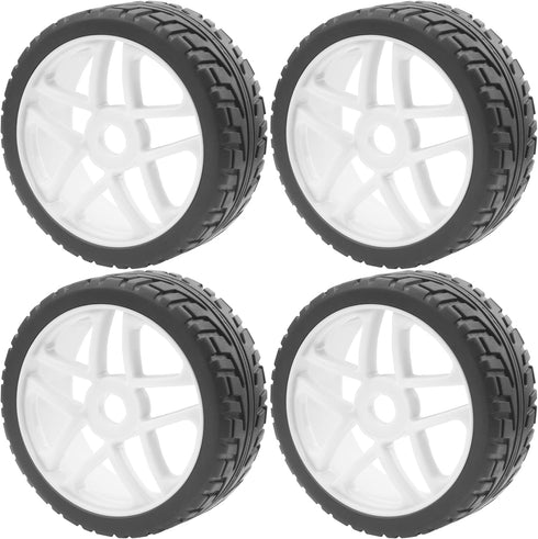 ShareGoo OD 4.09" Rubber 1/8 RC Buggy Tires and 17mm Hex Wheels Rim Compatible with Arrma Typhon Kyosho Losi VRX Redcat HSP HPI 1/8 Scale RC Off R...