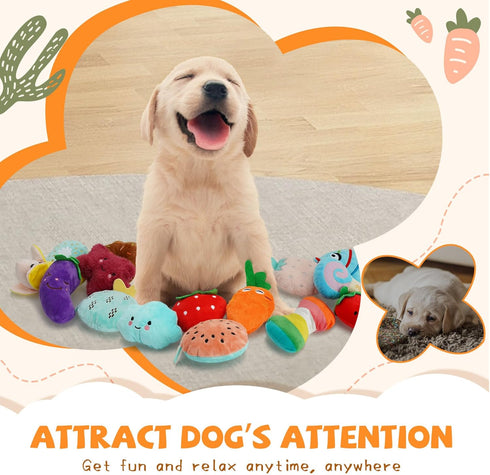 Charming Chorus-20 Pack Squeaky Dog Toys Set, Plush Puppy Toys with Irresistibly Cute Characters for Small Dogs, Interactive Dog Squeak Toys for D...