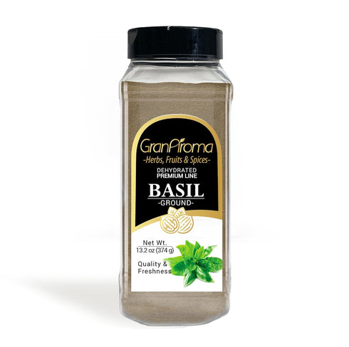 GranAroma Ground Basil, 13.2 oz, Peppery Flavor, Sauces & Dressings, Fine Ground...