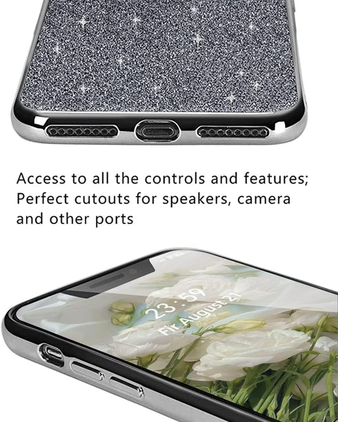 Cell Phone Case Cover for iPhone 12Pro max 6.7" Slim Glitter Shiny Bling Sparkle Cute Girls Women Protective Case for iPhone12 Pro max 6.7" Inch (...