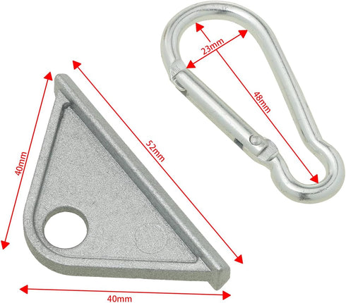 4PCS European Standard 2020 with Hooks Aluminum 6 Slot 56x9.8x27mm Movable Hooks Workbench Mobile Hook Triangle Slider Nylon Hooks Accessories for...