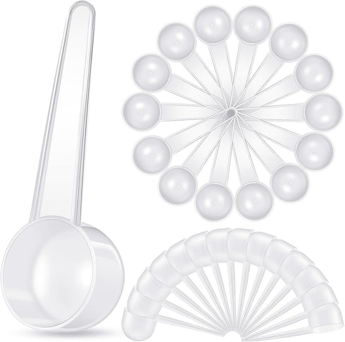 80 Pack Plastic Scoop Tablespoon Measuring Spoons 20 ml Coffee Scoops Teaspoon Long Handle Scoop for Measuring Coffee Grains Spices Protein Pet Fo...