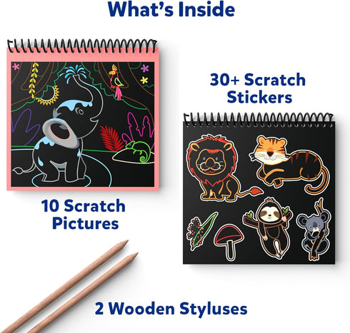 Skillmatics Magical Scratch Art Book for Kids - Animals, Craft Kits & Supplies, DIY Activity & Stickers, Gifts for Toddlers, Girls & Boys Ages 3, ...