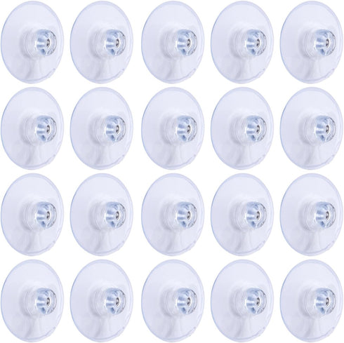 Whaline 20 Packs Clear Suction Cup PVC Plastic Sucker Pads Without Hooks Shower Caddy Connectors Suction Cups Plastic Heavy Strength Clear Sucker ...