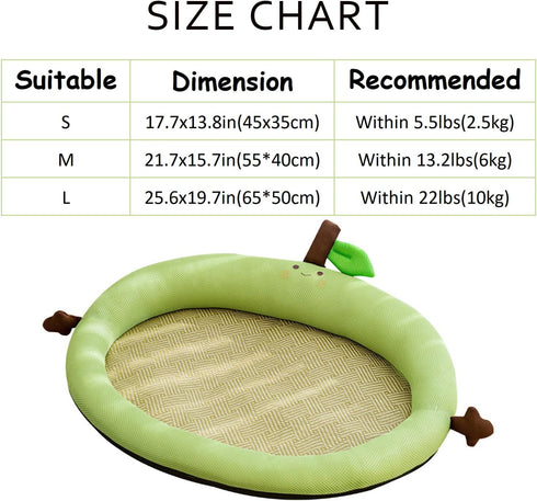 Cute Fruits Pet Cooling Summer Mat, Pet Straw Mat with Pillow for Dogs Cats, Pet Rattan Woven Breathable Comfort Mat Sleeping Pad for Dogs Cats Pu...