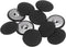 10pcs 48L Fabric Cloth Covered Button 30mm Round Metal Shank Sewing Buttons for Suits Dress Blouses, Black...