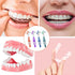 Giantree 4 Pcs Denture Brush for False Teeth, Denture Toothbrushes with Double Sided Portable Denture Cleaning Brush with Multi-Layered Soft Brist...