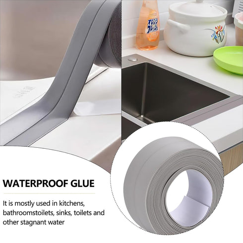 2 Rolls Caulking Tape, Self Adhesive Waterproof Caulk Strip Tape for Kitchen Countertop Sink Toilet, Bath Caulking Sealing Tape 1.5 in x 10.5 ft (...