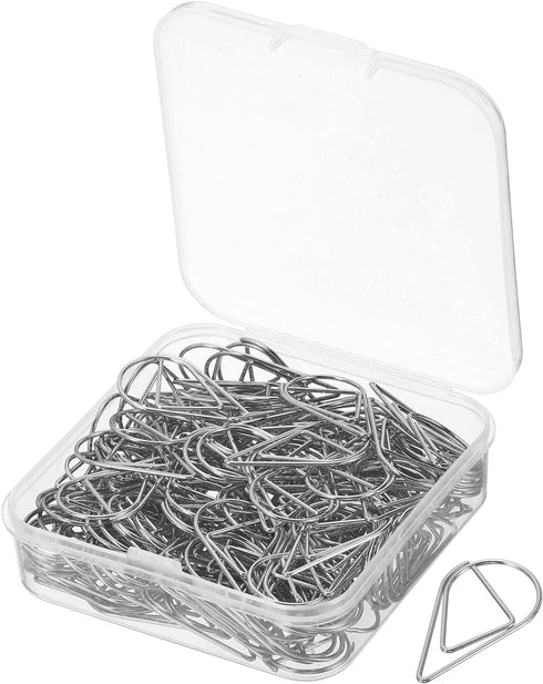 MECCANIXITY 150 Pieces Metal Paper Clip Drop-Shaped with Box 1 Inch Silver Tone for Crafts Organize Office Home...