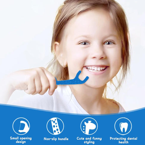 EcoFrenzy Kids Floss Picks 200 Count (4 Packs of 50 Flossers) - Biodegradable Cornstarch - Strawberry Flavored...