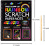 MEMX Scratch Art Books for Kids, 2 Pack Rainbow Magic Scratch Paper Black Scratch it Off Art Crafts Notes Boards Sheet with 2 Wooden Stylus for Be...