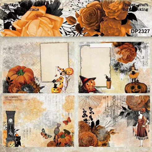 A5 size Happy Halloween Theme Dot Scrapbook, Pumpkin DIY Album Scrapbook Paper,Greeting Card Making Background Paper Craft Supplies Painting Decor...