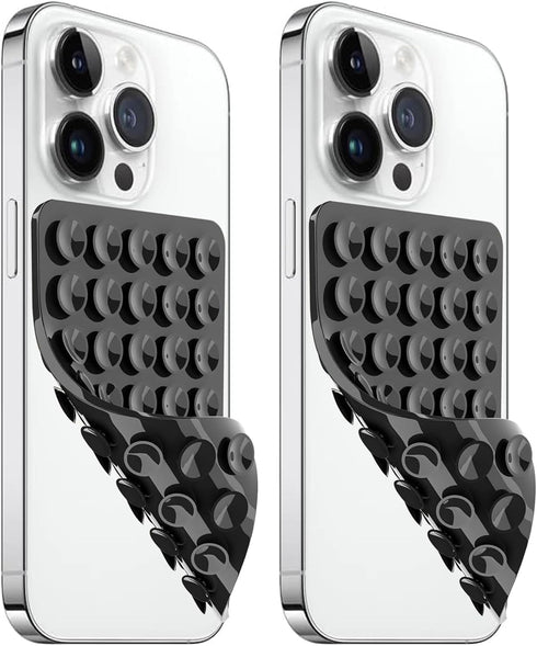 2 Pack Silicone Suction Cup Phone Case Mount Double Sided, Non Slip Phone Accessories for CellPhone, Hands-Free Strong Grip Silicon Phone Holder f...