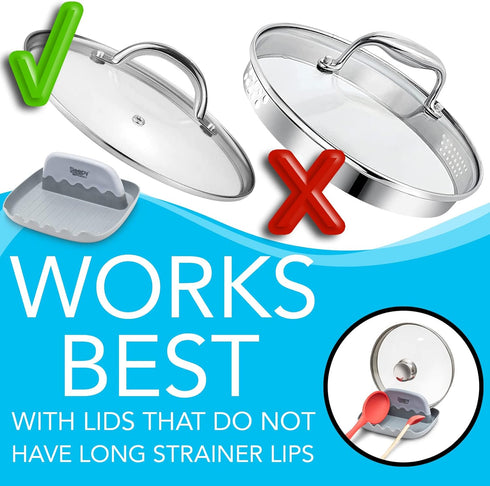 SleepySpoon - Spoon Rest for Kitchen Counter – Pot Lid Holder and Spoon Holder – Multipurpose Gadget Keeps Countertops Clean - Bonus Lid Lifter...