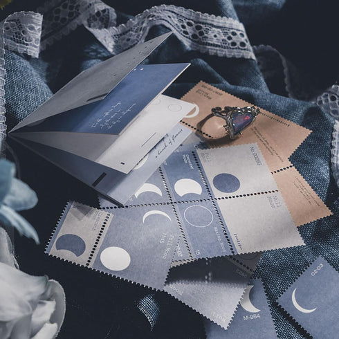 Doraking 63PCS Moon Embellishment Scrapbook Paper Packs for Journaling Supplies, Material Papers Memos Stamps Cards for Journals Planners Aestheti...
