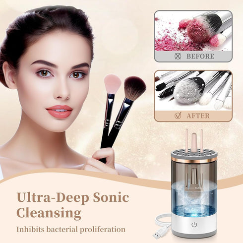 Electric Makeup Brush Cleaner Machine, Beauty Blender Cleaners, for All Size Cosmetic Beauty Makeup Brush Set, Eyeshadow, Blush Brush, Great gifts...