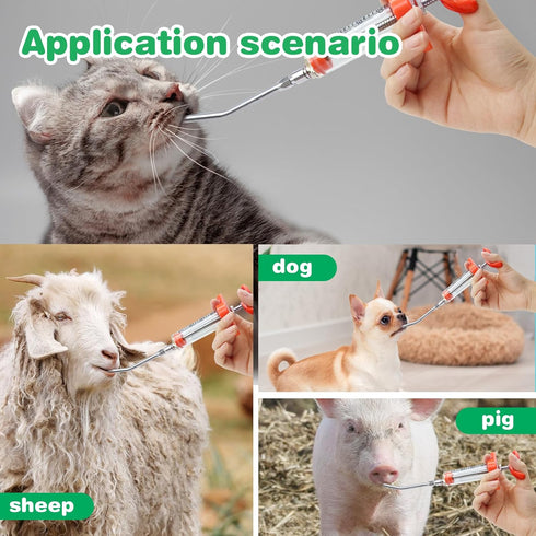 2 Pieces Goat Syringe with 4 Drench Nozzle Adjustable Dosage ,Reusable Drench Syringe for Sheep ,Dog,Goat,Pig, Cat Feeding Supplies(20ML)...