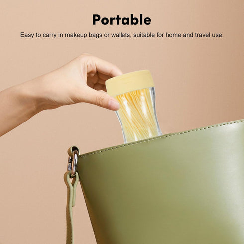 200pcs Double-head Toothpicks Soft Plastic Oral Care Interdental Floss Cleaners toothpicks,braces brush (Light Yellow)...