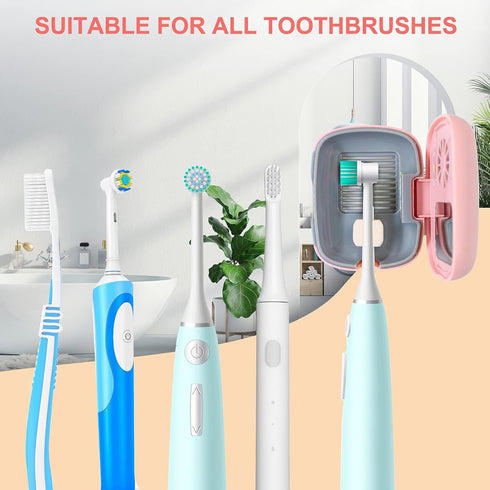 Toothbrush Travel Cover, Toothbrush Travel Case With Air Drying Function, Rechargeable Portable Toothbrush Travel Container with Holder for Househ...