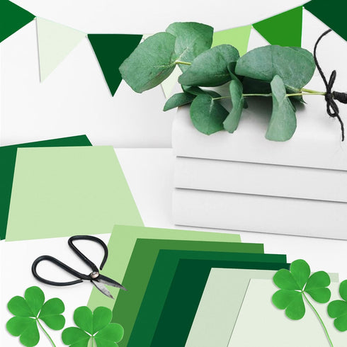 Spring Scrapbook Paper Pad,24 Sheets of Solid Green Double Sided Decorative Paper,Scrapbook DIY Decorative Background Cardstock, aint Park Card Ma...