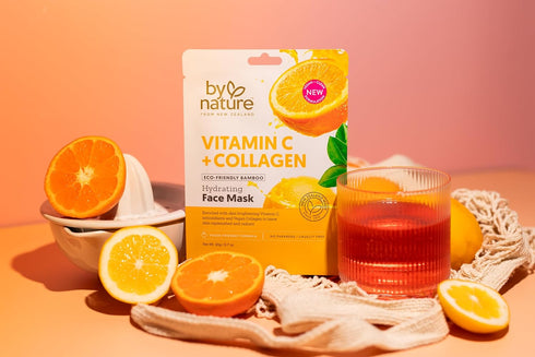 4pk Vitamin C + Collagen Hydrating Face Masks - Premium Face Mask Skin Care That Leaves Skin Replenished & Radiant - Moisturizing, Nutrient-Rich S...