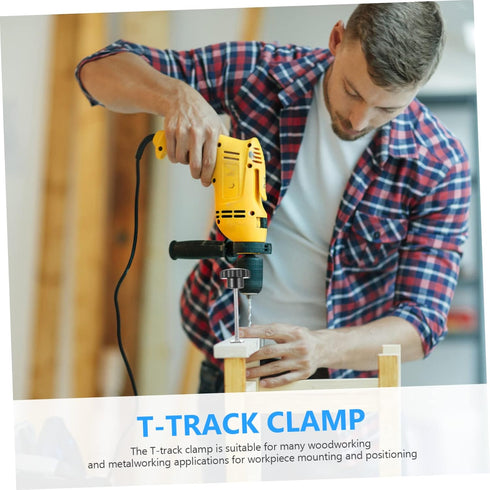 DOITOOL 2 Sets T Screw T- Slot Woodworking Clamp T Slot Clamp T Track Clamp Parts T- Track Woodworking Clamp Carpenter Hold Down Clamp T- Track Ho...