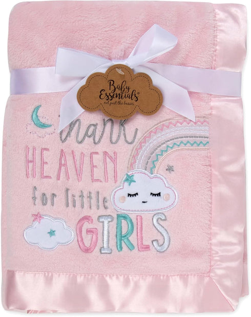 30x40 Fleece Baby Nursery Blanket with Satin Trim for Boys, Girls, and Unknown Gender Baby (Thank Heaven Girl 2)...