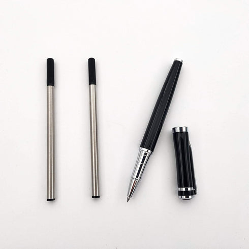 Metal Ballpoint Pen Business Signature Pen Gel Pen with Two Black Refills Nice Gift for Friends and Family (Black)......