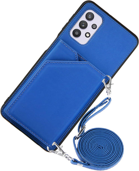 for Galaxy A32 5G Wallet Case,Galaxy A32 5G Flip Case with Credit Card Holder Lanyard Strap for Women & Men, PU Leather Purse Cases with Magnetic ...