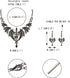 EVER FAITH Austrian Crystal Gothic Style Halloween Skull Bat Necklace Earrings Set...