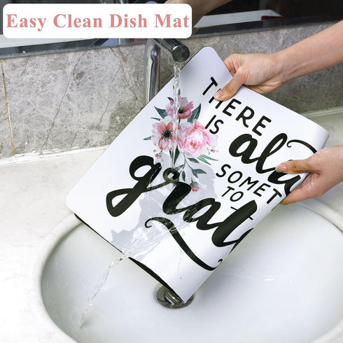 Dish Drying Mat Coffee Mat Super Absorbent Drying Mat Large Dish Drying Mats for Kitchen Counter Easy clean Kitchen Drying Mat 12" x 20" Dish Mat ...