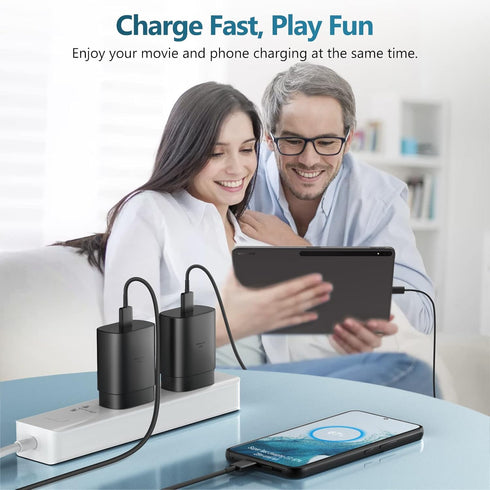 USB C Fast Charger, 25W Samsung Charger Type C Super Fast Charging Android Phone Charger Block with 5ft Cable for Samsung Galaxy S23 Ultra/S23/S23...