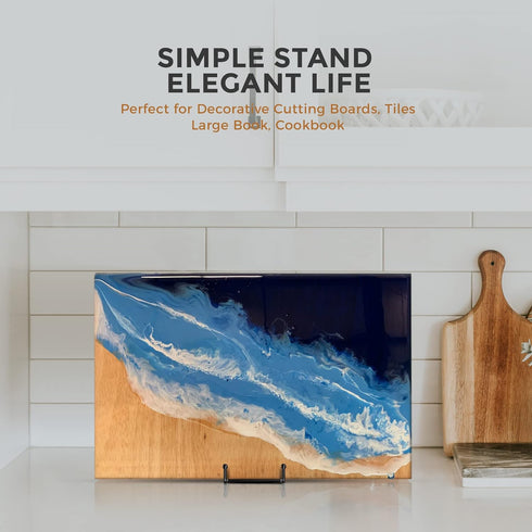 TR-LIFE 4 Pack 8 Inch Large Plate Stands for Display - Plate Holder Display Stand + Metal Frame Holder Stand for Picture, Book, Decorative Plate, ...