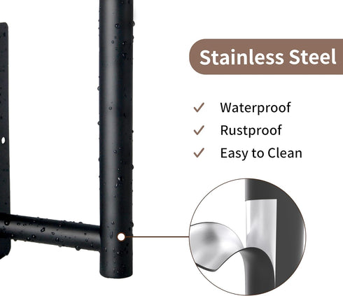 Paper Towel Holder Under Cabinet - Black Wall Mount Paper Towel Hanger, Stainless Steel, Self-Adhesive or Drilling, for Kitchen, Bathroom, RV...