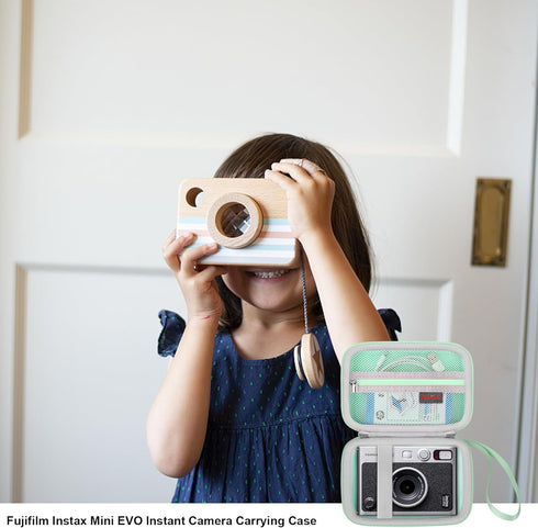 Camera Carrying Case Compatible with Fujifilm Instax Mini EVO Instant Camera, Camera Lens cover Photo Printer Travel Protective Storage Holder,Mes...