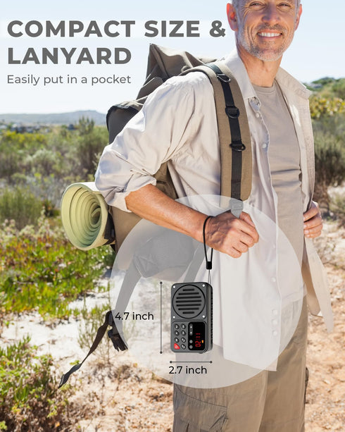 PRUNUS 405 Rechargeable FM Radio • Bluetooth Speaker • TF Card and USB • 1500mah battery • Earphone Jack • Auto power on/off • Clock• Recording(No...