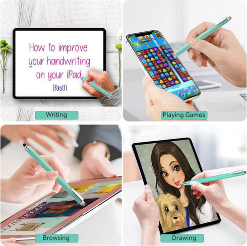 Universal Stylus Pens, Honiha High Precise Disc Stylus Pens for Touch Screens 4 in 1 Touch Screen Pen Capacitive Stylus Compatible with iPad, iPho...