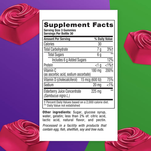 Vitafusion Elderberry Gummy Vitamins, 90ct Elderberry Gummy Vitamins, Chewables, 90 Count...