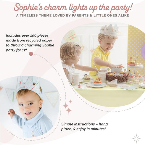 Sophie la girafe My Birthday with Sophie|Kids Birthday Decorations Party Supplies For 12 | Plates, Cups, Napkins, Utensils, Invitations, Banner, B...