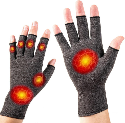 Arthritis Gloves Women Men,Strengthen Compression Gloves to Alleviate Carpal Tunnel,Rheumatoid,Tendonitis, Arthritis Pain Relief Gloves,Fingerless...
