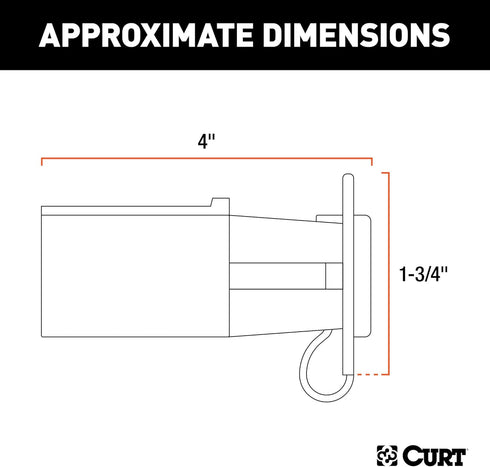 CURT 57245 7-Way RV Blade Vehicle-Side to 4-Way Flat Trailer Wiring Adapter with Tester, Black...