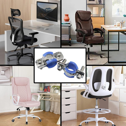 2PCS 304 Stainless Steel Office Chair Saver Fix Sinking for Stop Sinking Adjustable Height Chair Saver Kit Supporting The Chair in The Event of a ...