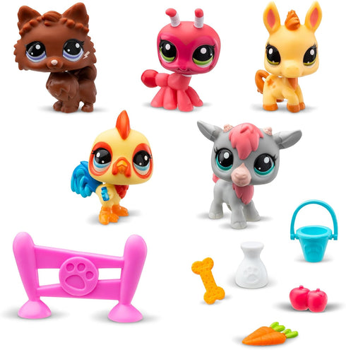 Littlest Pet Shop Farm Besties Collector Set - Gen 7 Bobble Head Pets #56-60, Imagination Toy for Kids 4+...