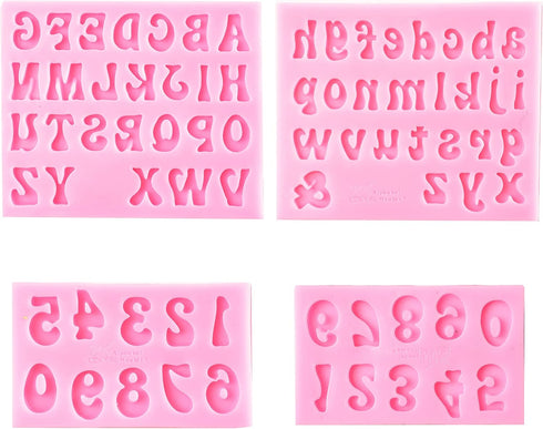 Letters Molds and Numbers Molds, Silicone Fondant Mold Chocolate Molds, 0-9 Number and 26 Letters Silicone Molds for Baking Desserts and Cake Deco...