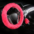2 Pcs Furry Car Steering Wheel Cover with Fluffy Gear Shift Cover Soft Warm Non-Slip Car Decoration for Women Girls (Pink)...