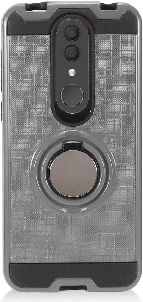 Z-GEN - Alcatel Onyx 5008R - Hybrid Phone Case w/Ring Stand + Tempered Glass Screen Protector - RS2 Gray...