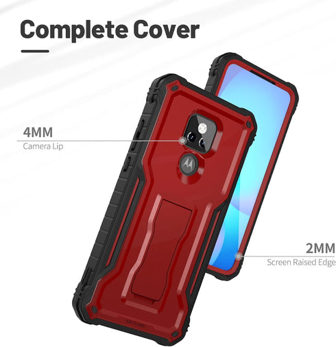 ExoGuard for Moto G Play 2021 Case, Rubber Shockproof Full-Body Cover Case Built-in Screen Protector and Kickstand Compatible with Moto G Play 202...