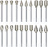 Stone Carving Set Polishing Diamond Burrs, Rotary Tools Accessories Grinding Burrs with 1/8 inch Shank For Carving, Engraving, Grinding, Polishing...