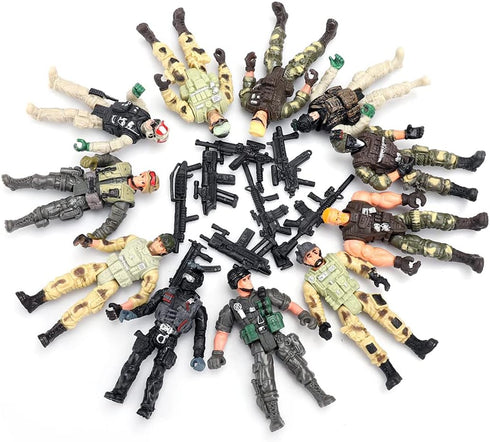 Liberty Imports 12 Pack: US Military Toy Soldiers Playset Army Men Action Figures with Realistic Weapons Gear Combat Accessories for Kids Pretend ...